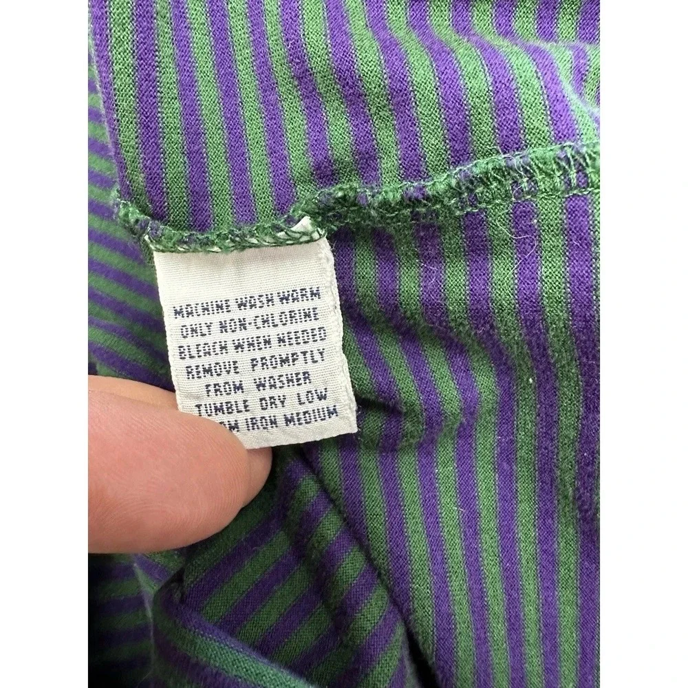 Polo Golf Ralph Lauren‎ Polo Shirt Purple Green Striped Vintage / Men's XL
